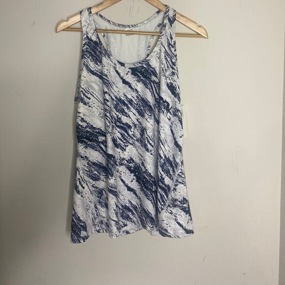 Gap Fit Racerback Tank w/ Vents Black Gray White Print New with tags Size Large - Picture 1 of 5